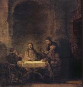 Rembrandt van rijn Christ in Emmaus oil on canvas